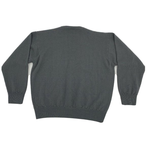 Men's Pebble Beach Collection Long Sleeve V-Neck Sweater Gray Woolmark Golf - Picture 9 of 12